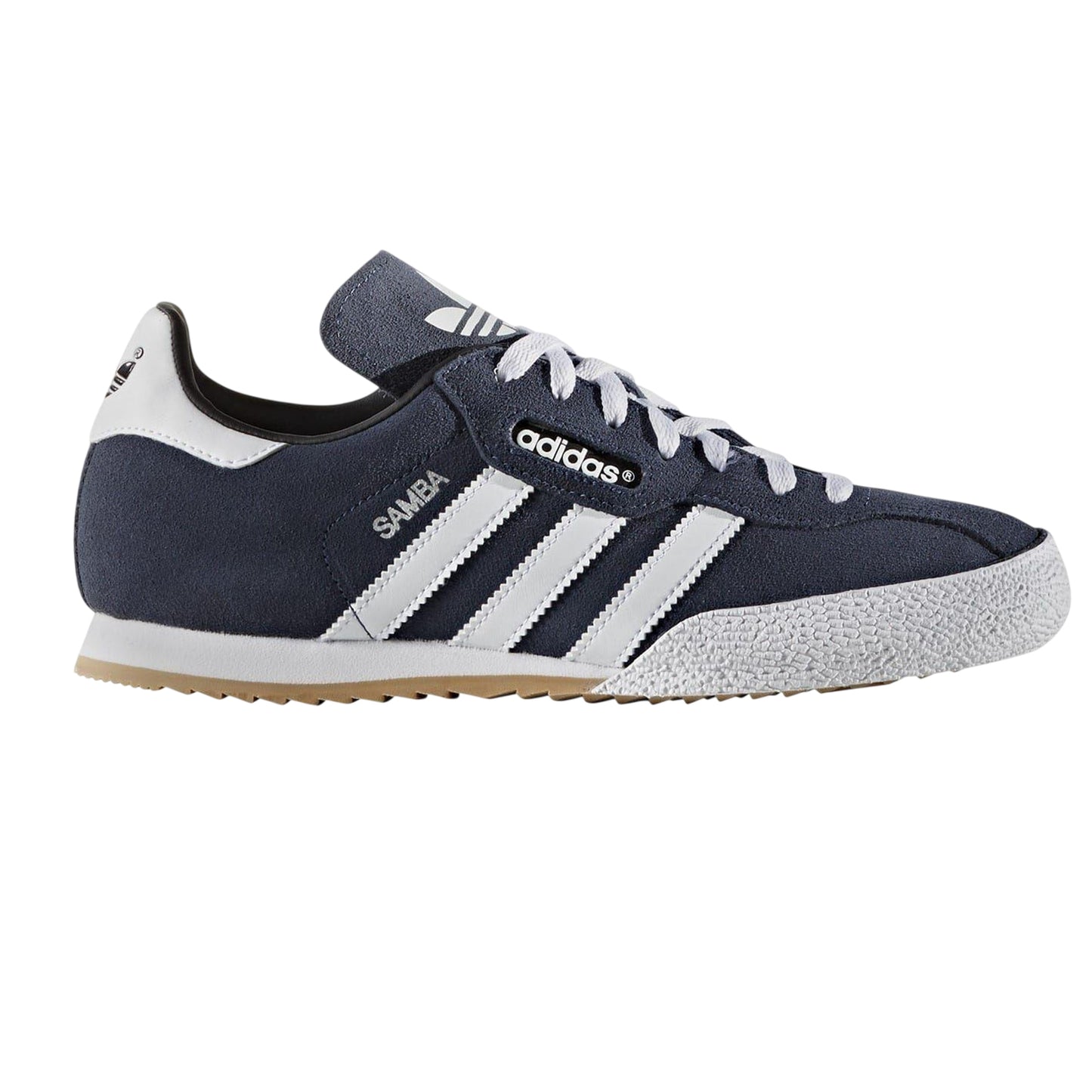 Blue-White - Front - Adidas Boys Samba 3 Stripes Suede Trainers