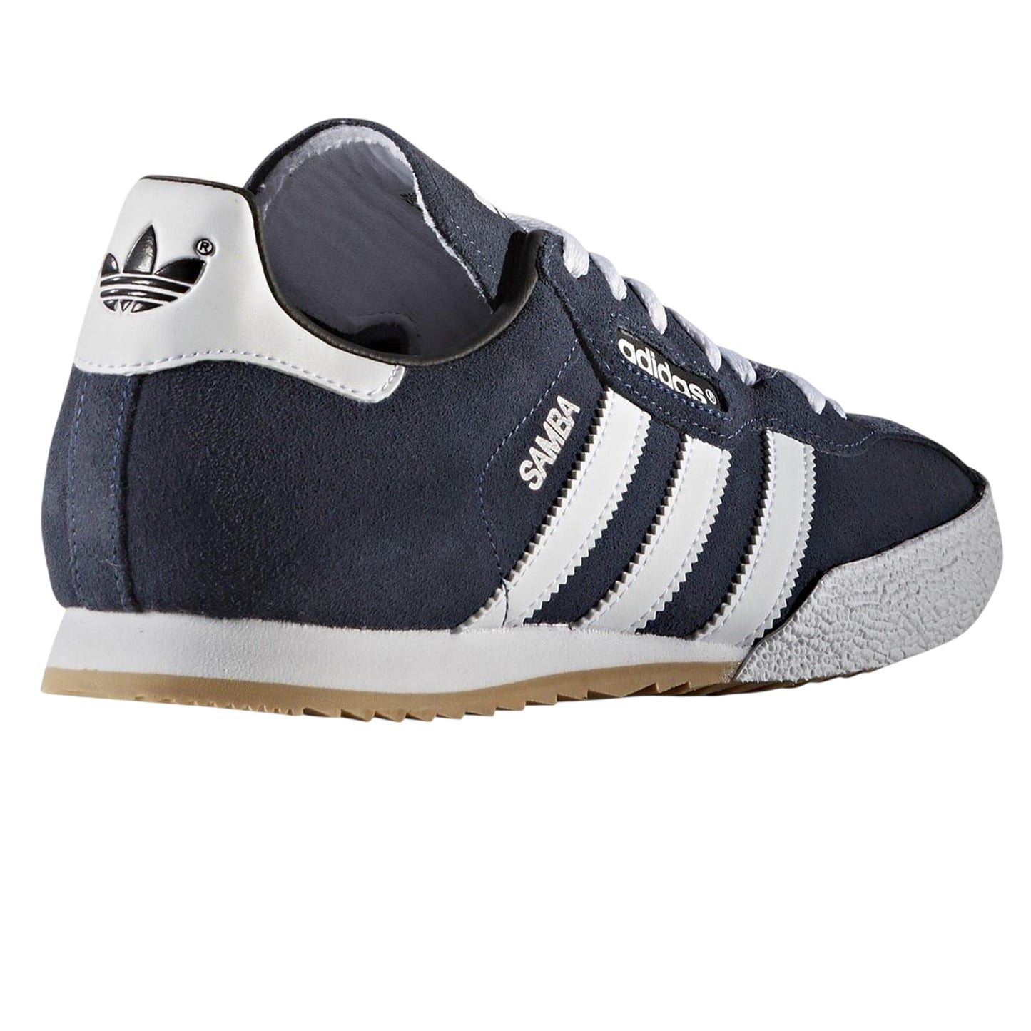 Blue-White - Back - Adidas Boys Samba 3 Stripes Suede Trainers