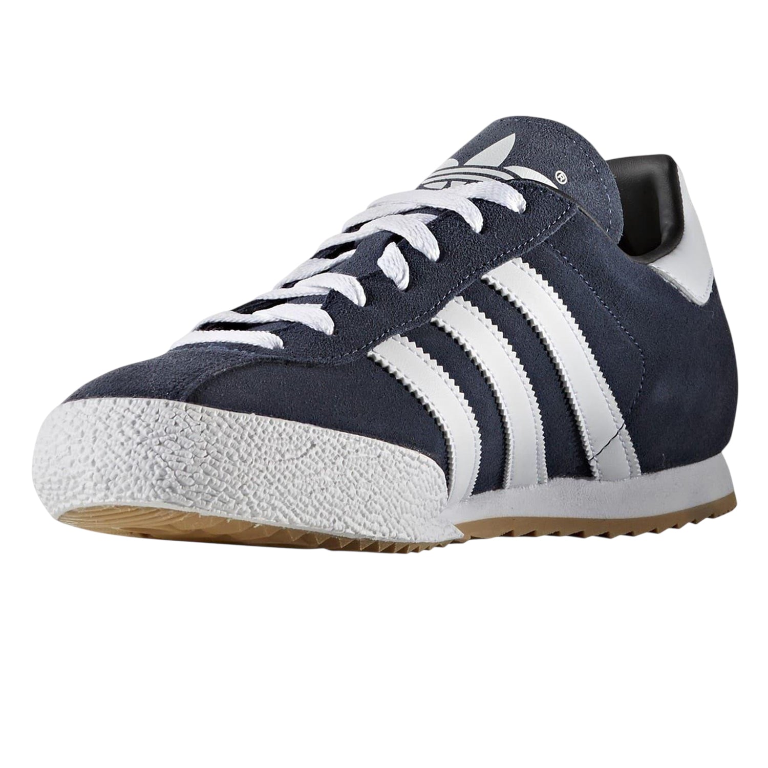 Blue-White - Lifestyle - Adidas Boys Samba 3 Stripes Suede Trainers