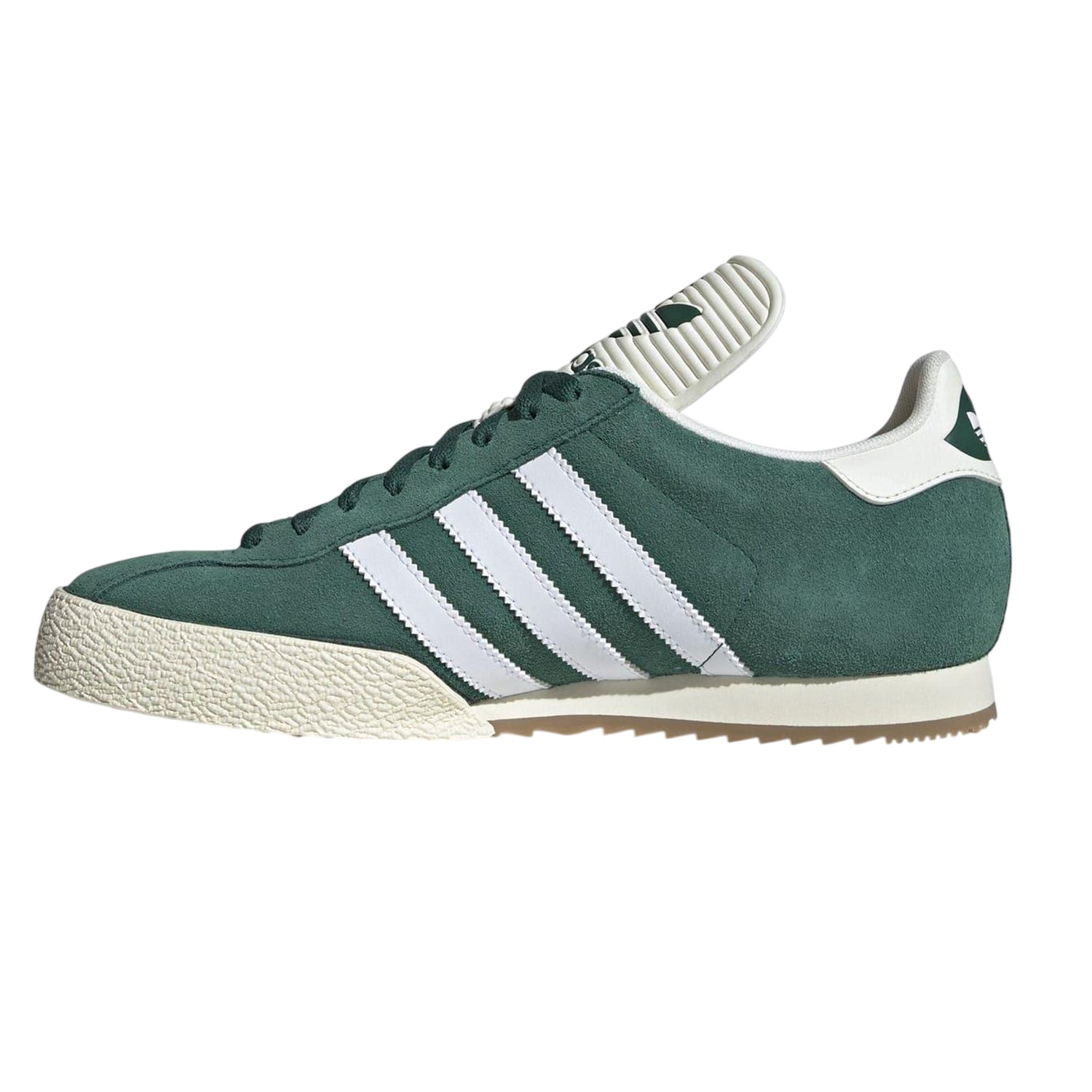 Green-White - Back - Adidas Boys Samba 3 Stripes Suede Trainers
