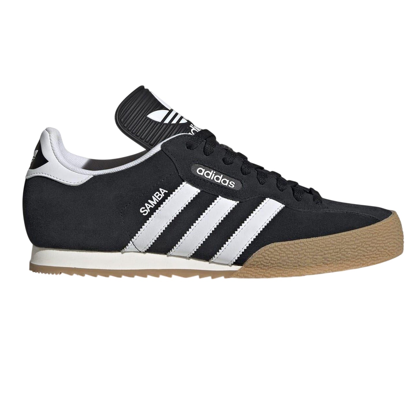 Black-White - Front - Adidas Boys Samba 3 Stripes Suede Trainers