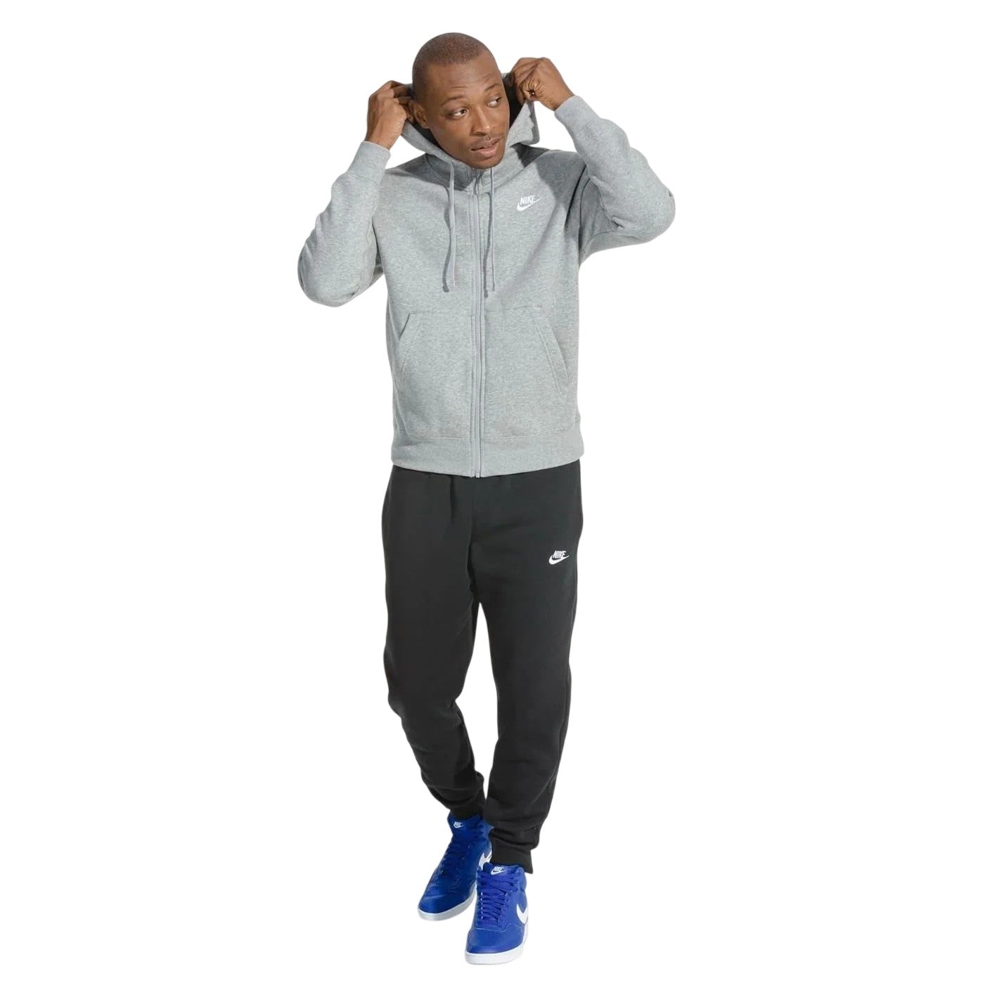 Grey - Lifestyle - Nike Mens Sportswear Club Full Zip Hoodie