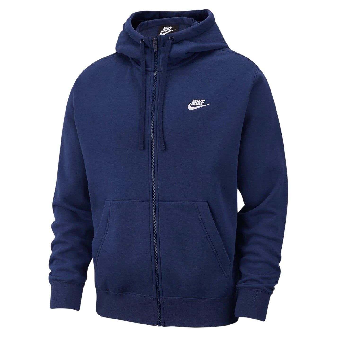 Navy - Front - Nike Mens Sportswear Club Full Zip Hoodie