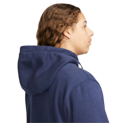 Navy - Side - Nike Mens Sportswear Club Full Zip Hoodie