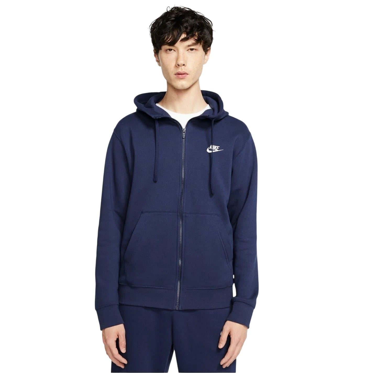 Navy - Lifestyle - Nike Mens Sportswear Club Full Zip Hoodie