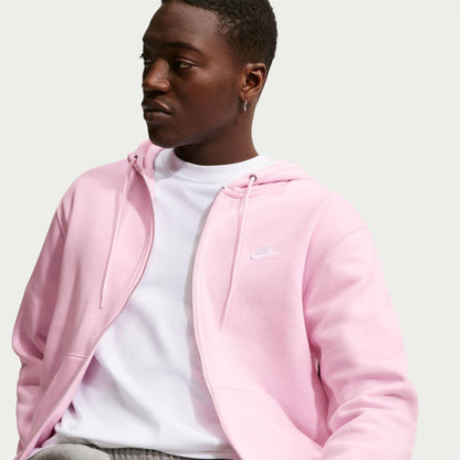 Pink Foam - Side - Nike Mens Sportswear Club Full Zip Hoodie