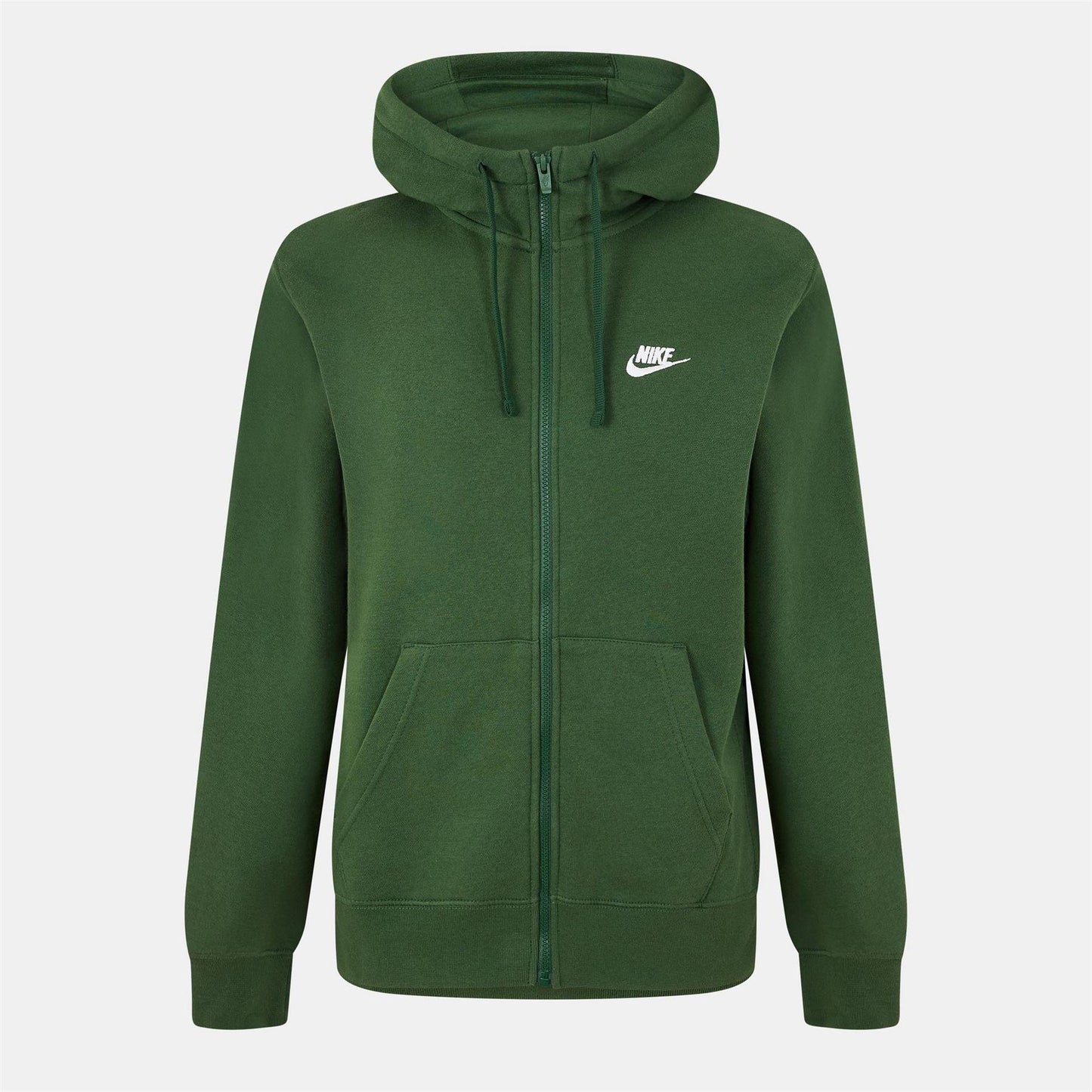 Green-White - Front - Nike Mens Sportswear Club Full Zip Hoodie