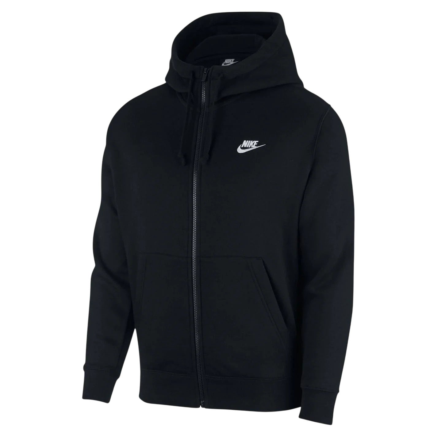 Black - Front - Nike Mens Sportswear Club Full Zip Hoodie
