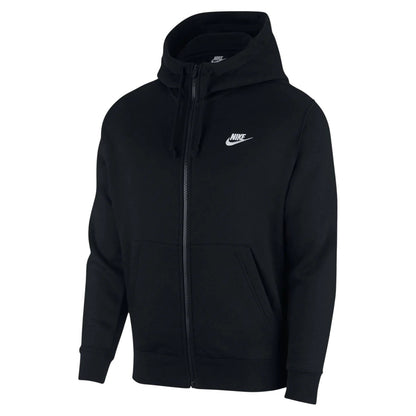 Black - Front - Nike Mens Sportswear Club Full Zip Hoodie