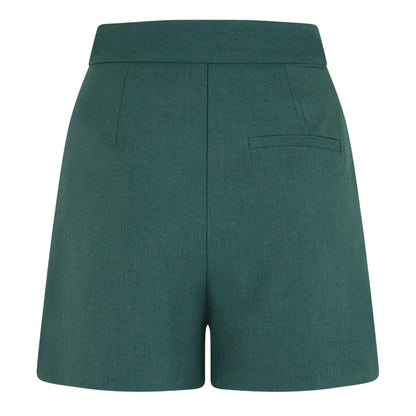 Khaki Green - Back - Biba Womens-Ladies Plain Tailored Shorts