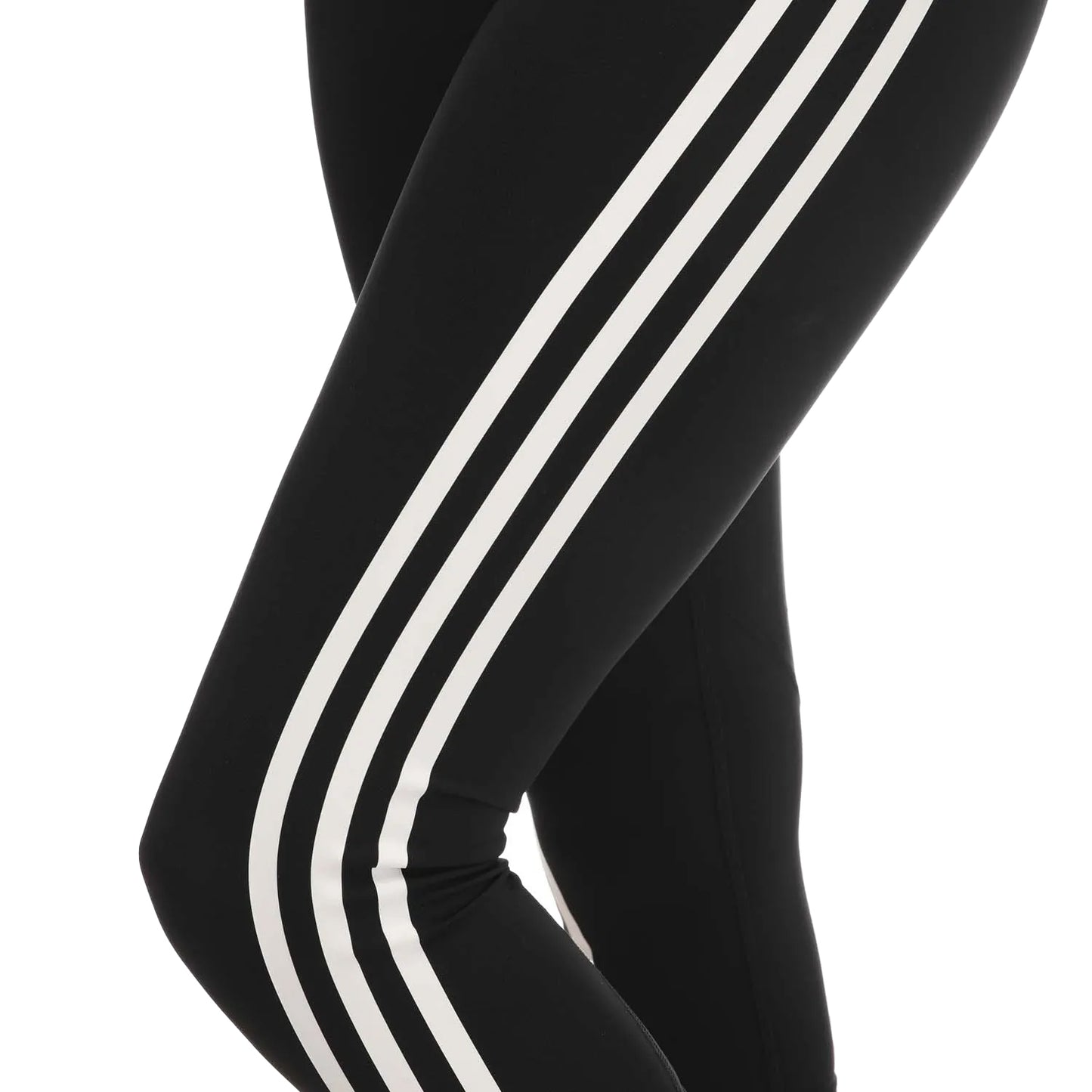 Black - Side - Adidas Womens-Ladies Optime Icons Training 3-4 Tights