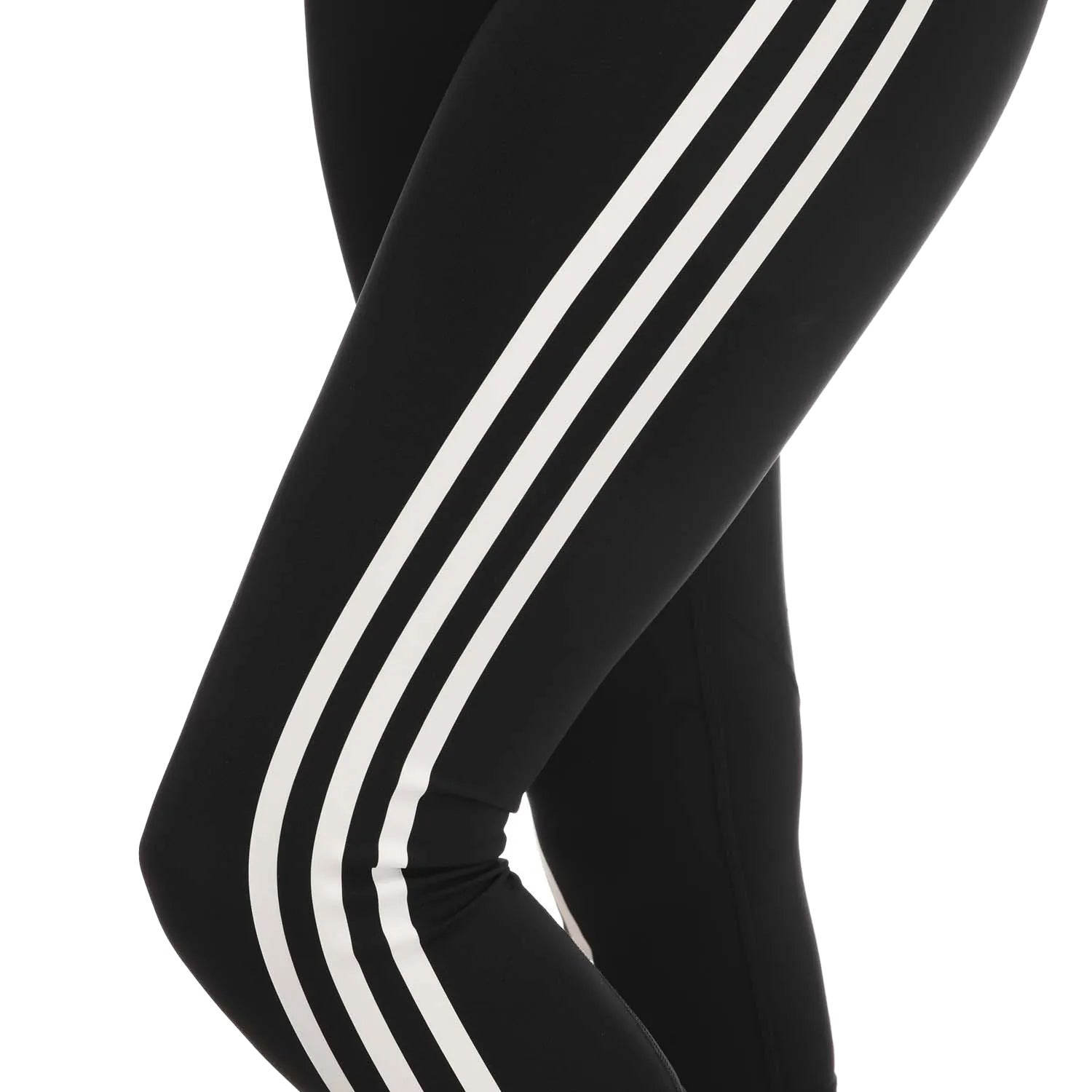Black - Side - Adidas Womens-Ladies Optime Icons Training 3-4 Tights