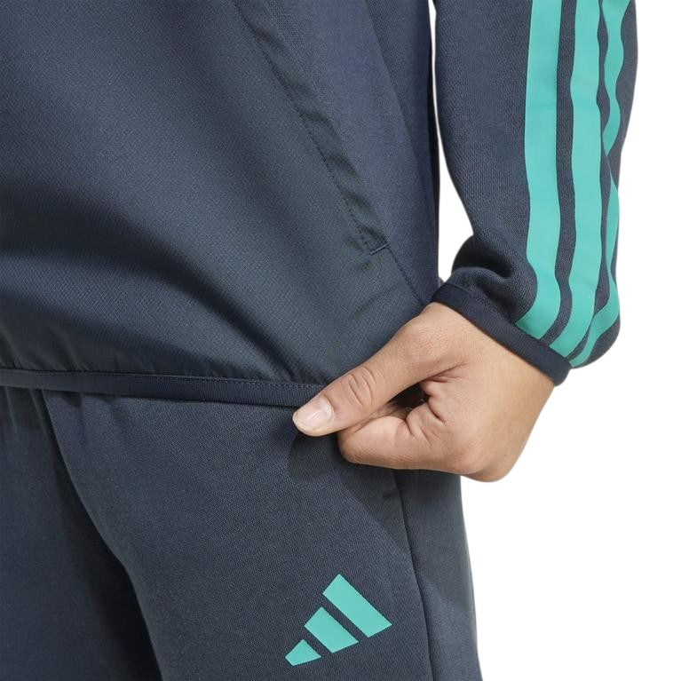 Ink Blue - Side - Adidas Childrens-Kids Utility Fleece Hoodie