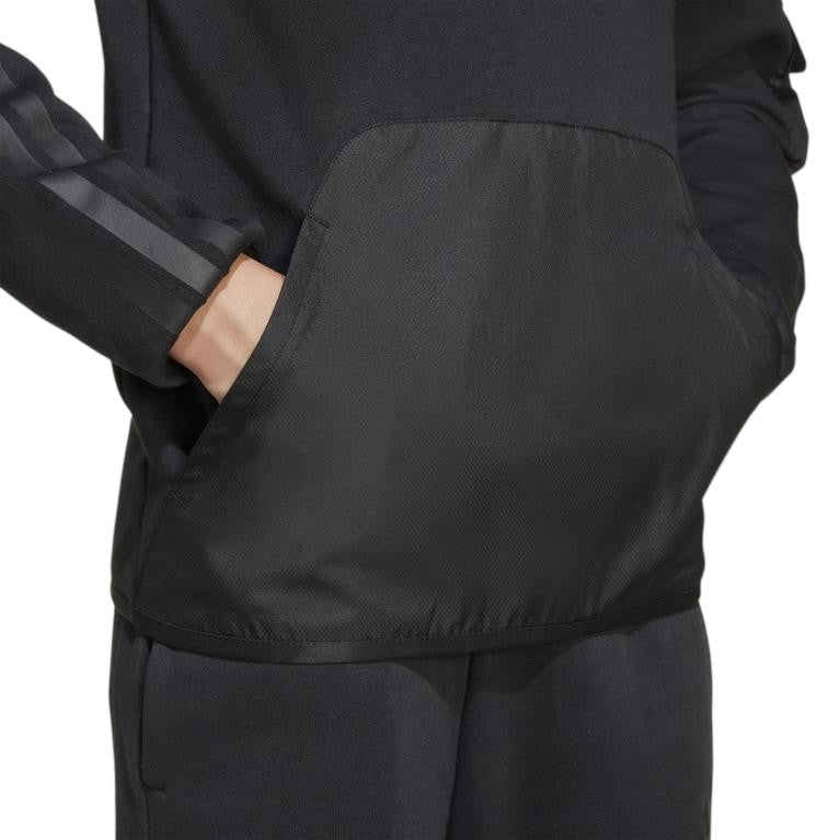 Black - Side - Adidas Childrens-Kids Utility Fleece Hoodie