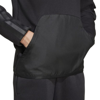Black - Side - Adidas Childrens-Kids Utility Fleece Hoodie