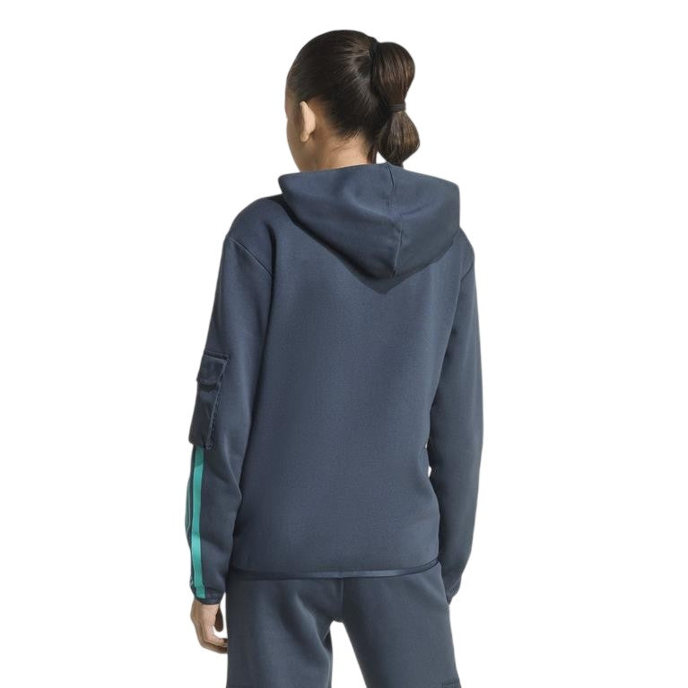 Ink Blue - Back - Adidas Childrens-Kids Utility Fleece Hoodie