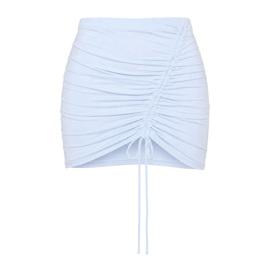 Blue - Front - Missy Empire Womens-Ladies Ruched Mini Skirt