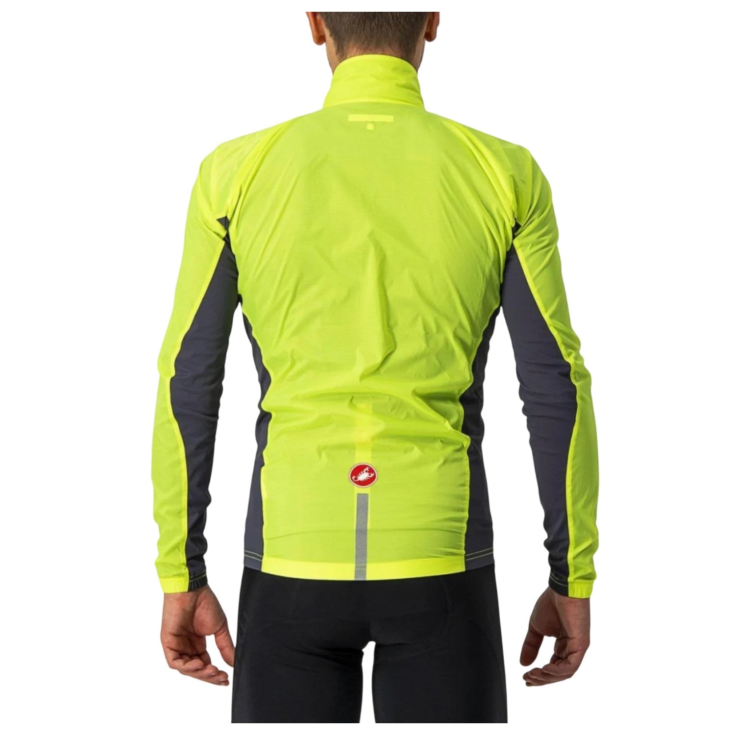 Fluorescent Yellow - Back - Castelli Mens Squadra Cycling Jacket