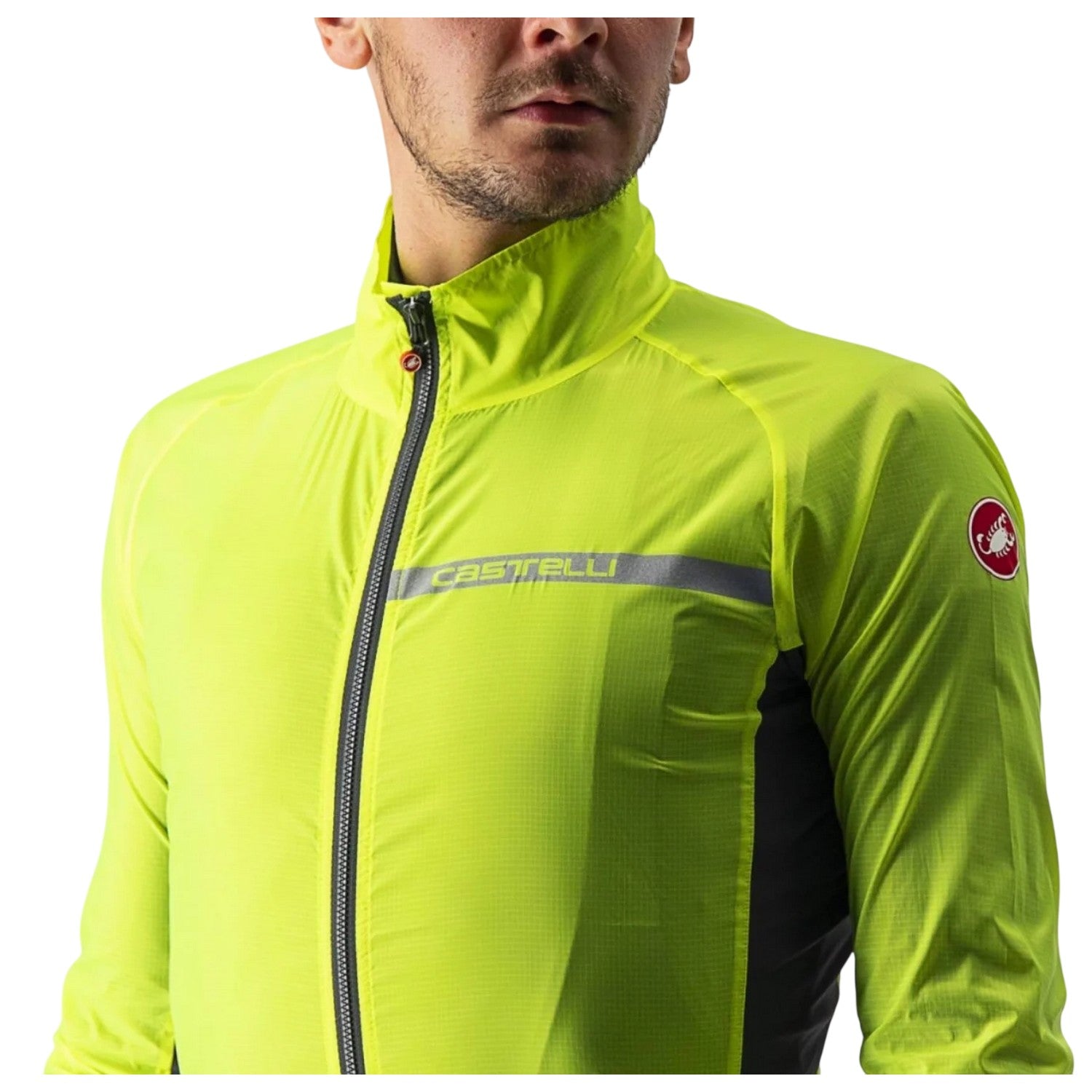 Fluorescent Yellow - Side - Castelli Mens Squadra Cycling Jacket