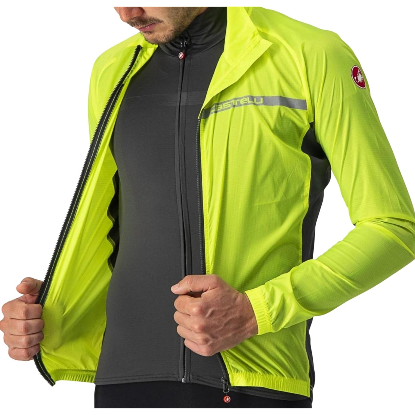 Fluorescent Yellow - Lifestyle - Castelli Mens Squadra Cycling Jacket