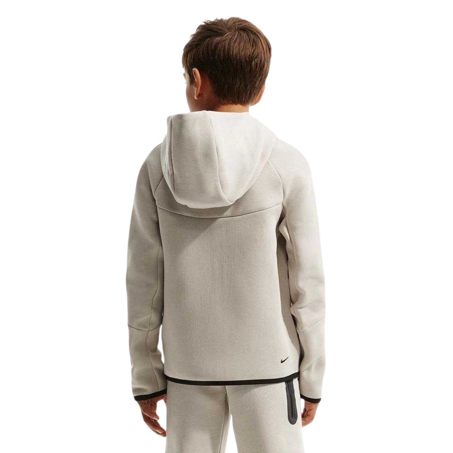 Cream - Back - Nike Childrens-Kids Tech Fleece Full Zip Hoodie