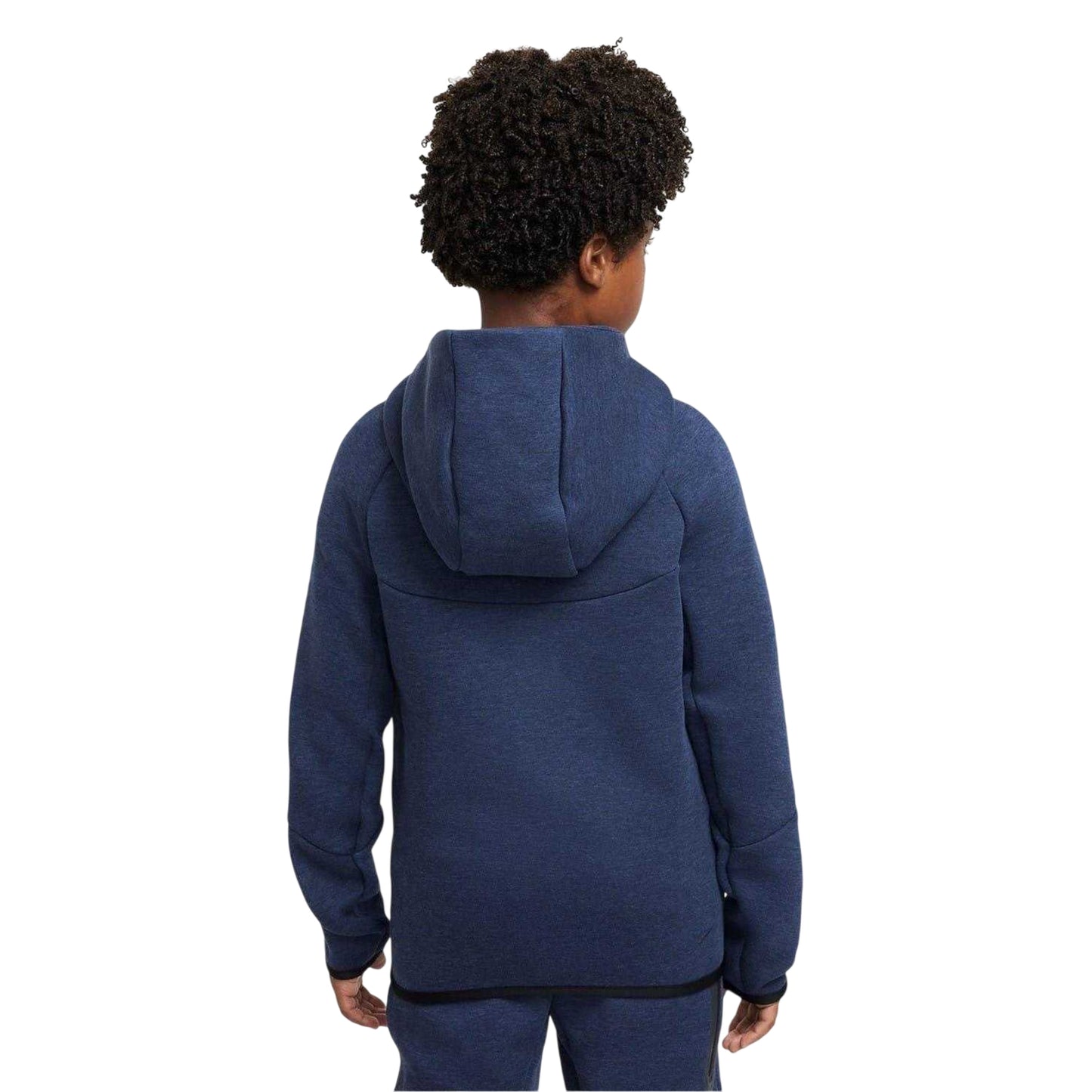 Obsidian Black - Back - Nike Childrens-Kids Tech Fleece Full Zip Hoodie