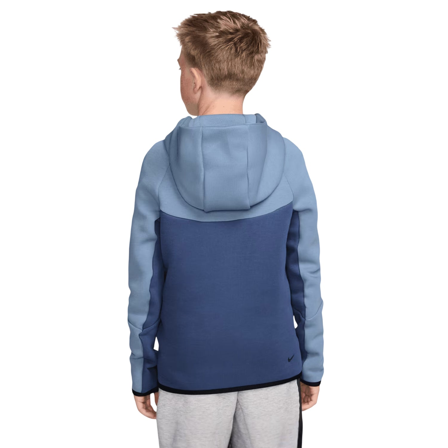 Blue - Back - Nike Childrens-Kids Tech Fleece Full Zip Hoodie