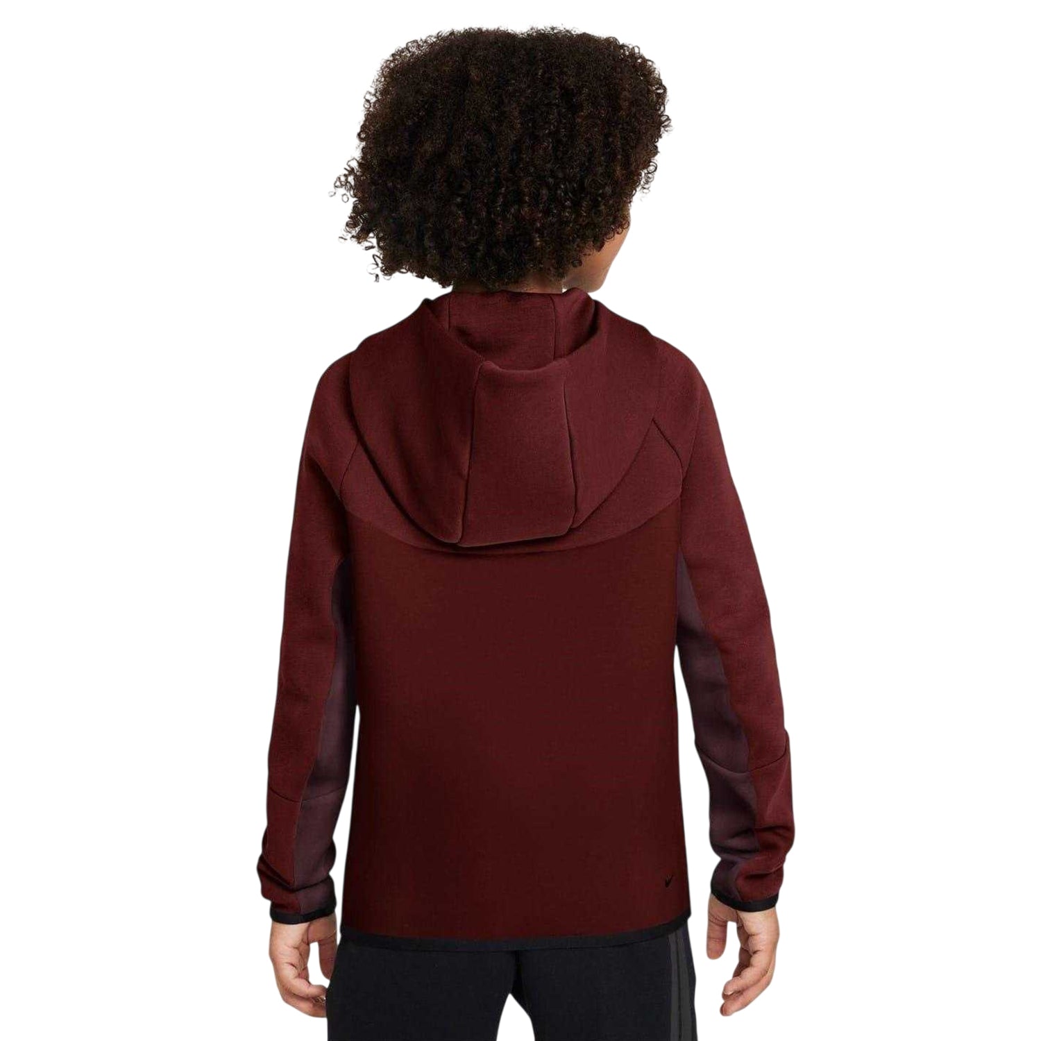 Burgundy - Back - Nike Childrens-Kids Tech Fleece Full Zip Hoodie