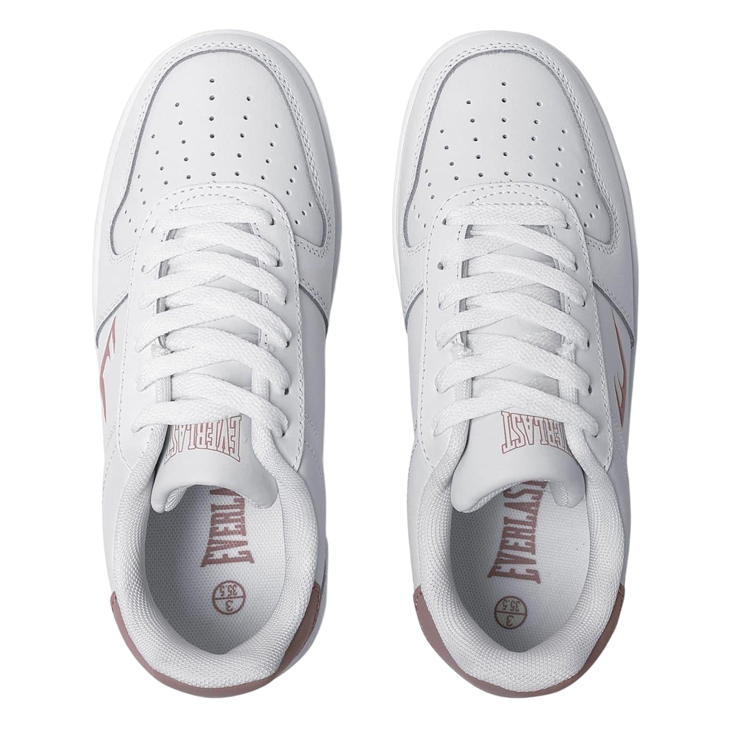 White-Pink - Side - Everlast Childrens-Kids Hanshi Action Leather Platform Trainers