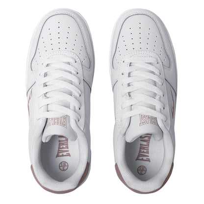 White-Pink - Side - Everlast Childrens-Kids Hanshi Action Leather Platform Trainers