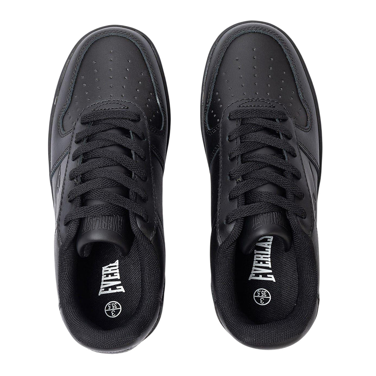 Black - Side - Everlast Childrens-Kids Hanshi Action Leather Platform Trainers