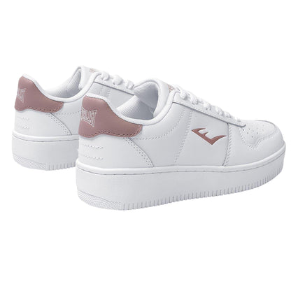 White-Pink - Back - Everlast Childrens-Kids Hanshi Action Leather Platform Trainers