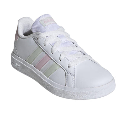 White-Jade-Pink - Lifestyle - Adidas Girls Grand Court Trainers