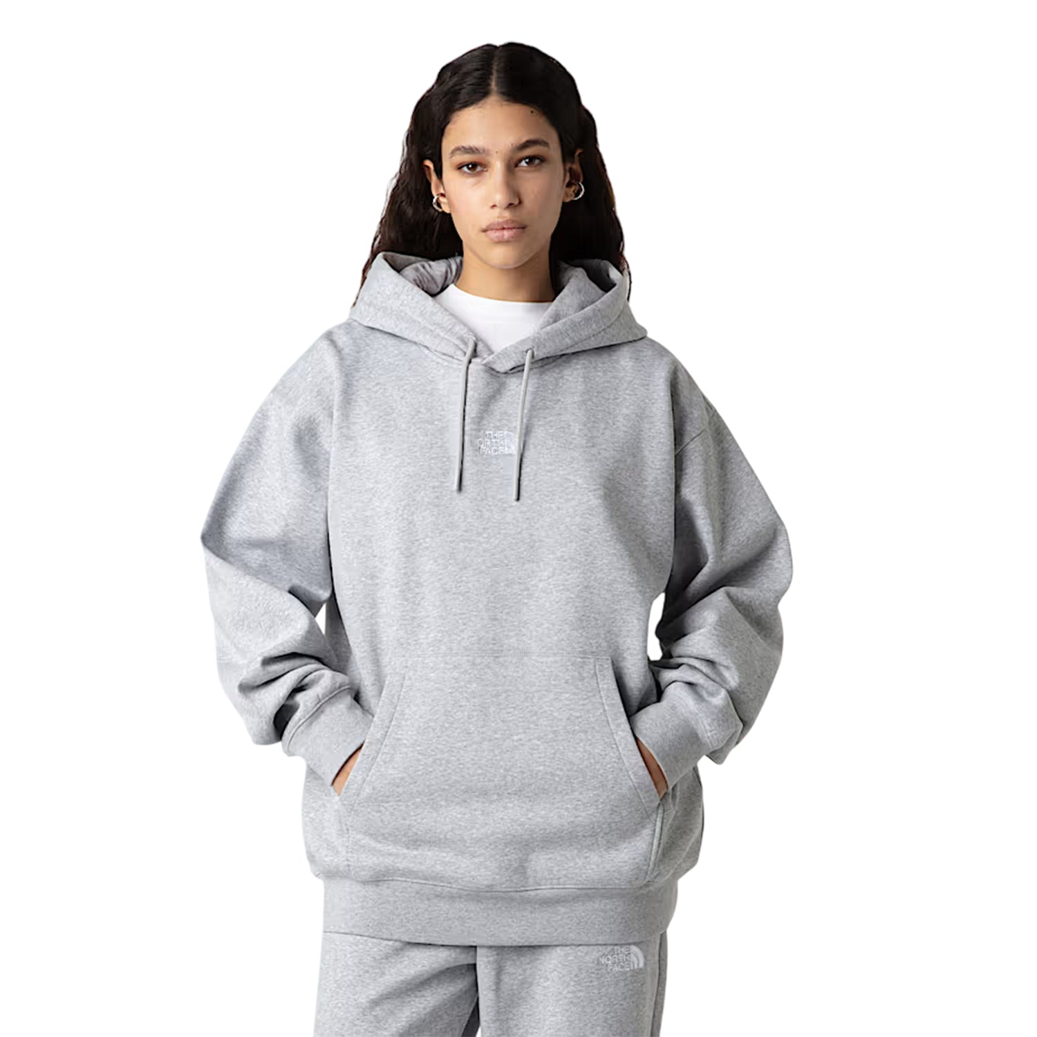 Light Grey Heather Marl - Side - The North Face Unisex Adult Essential Oversized Hoodie