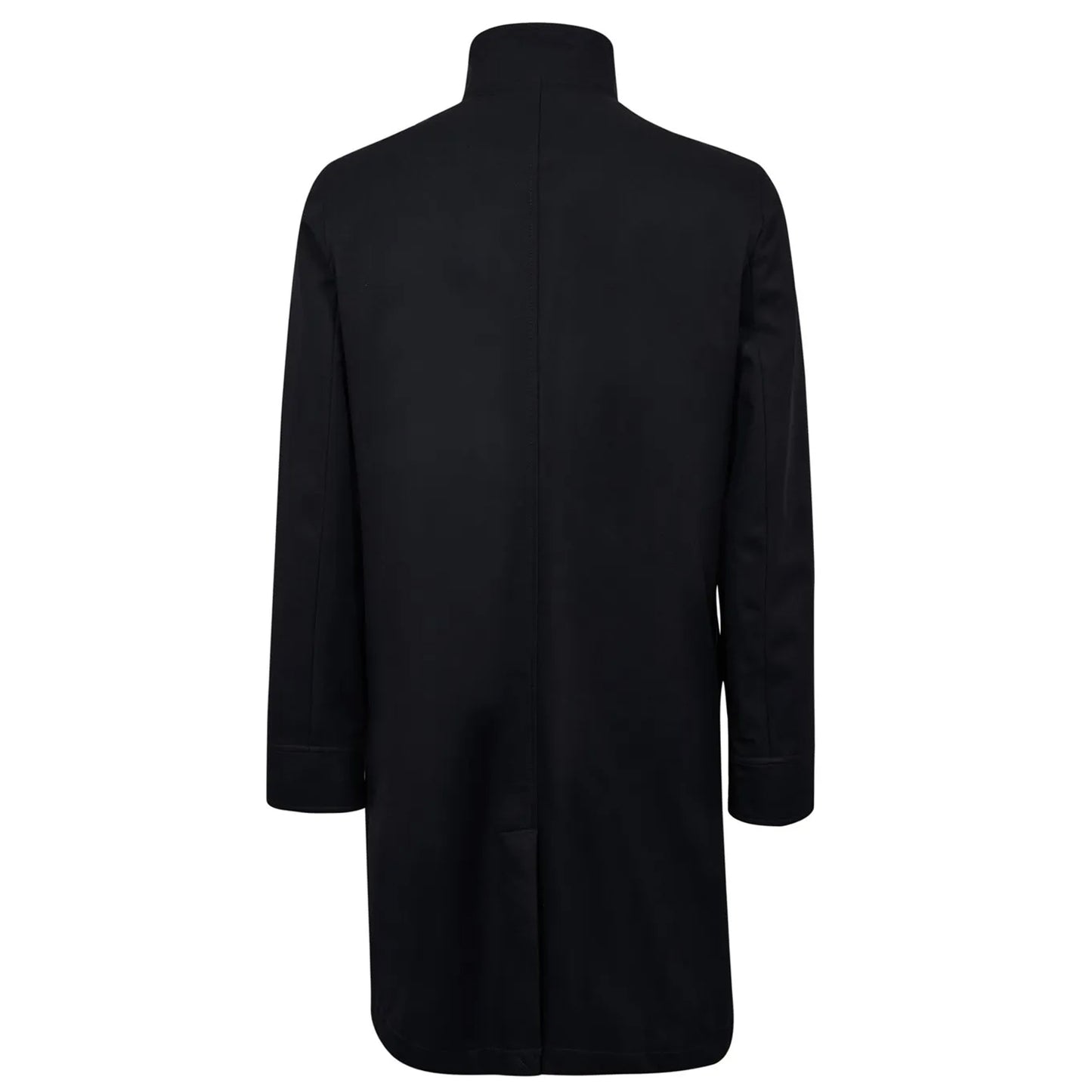Navy - Back - Ted Baker Mens Erolson Funnel Neck Coat
