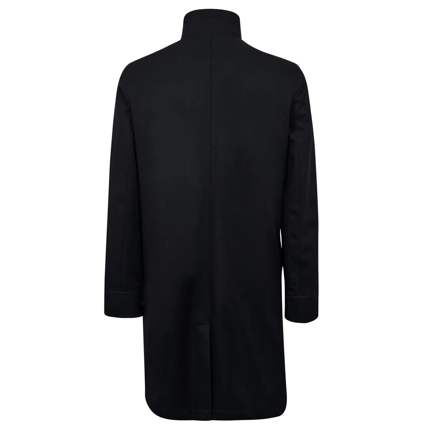 Navy - Back - Ted Baker Mens Erolson Funnel Neck Coat
