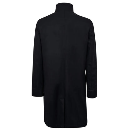 Navy - Back - Ted Baker Mens Erolson Funnel Neck Coat