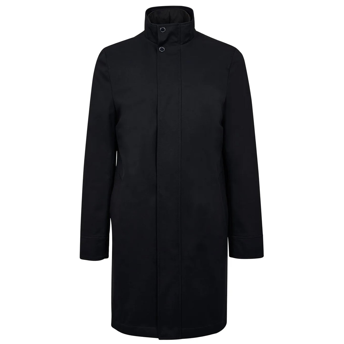 Navy - Front - Ted Baker Mens Erolson Funnel Neck Coat