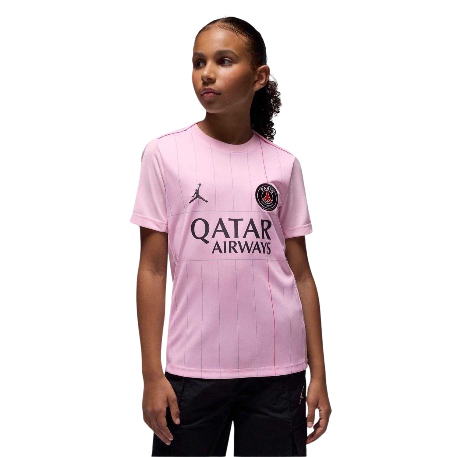 Pink-Grey - Front - Nike Childrens-Kids Special Edition 25-26 Paris Saint Germain FC Football Shirt