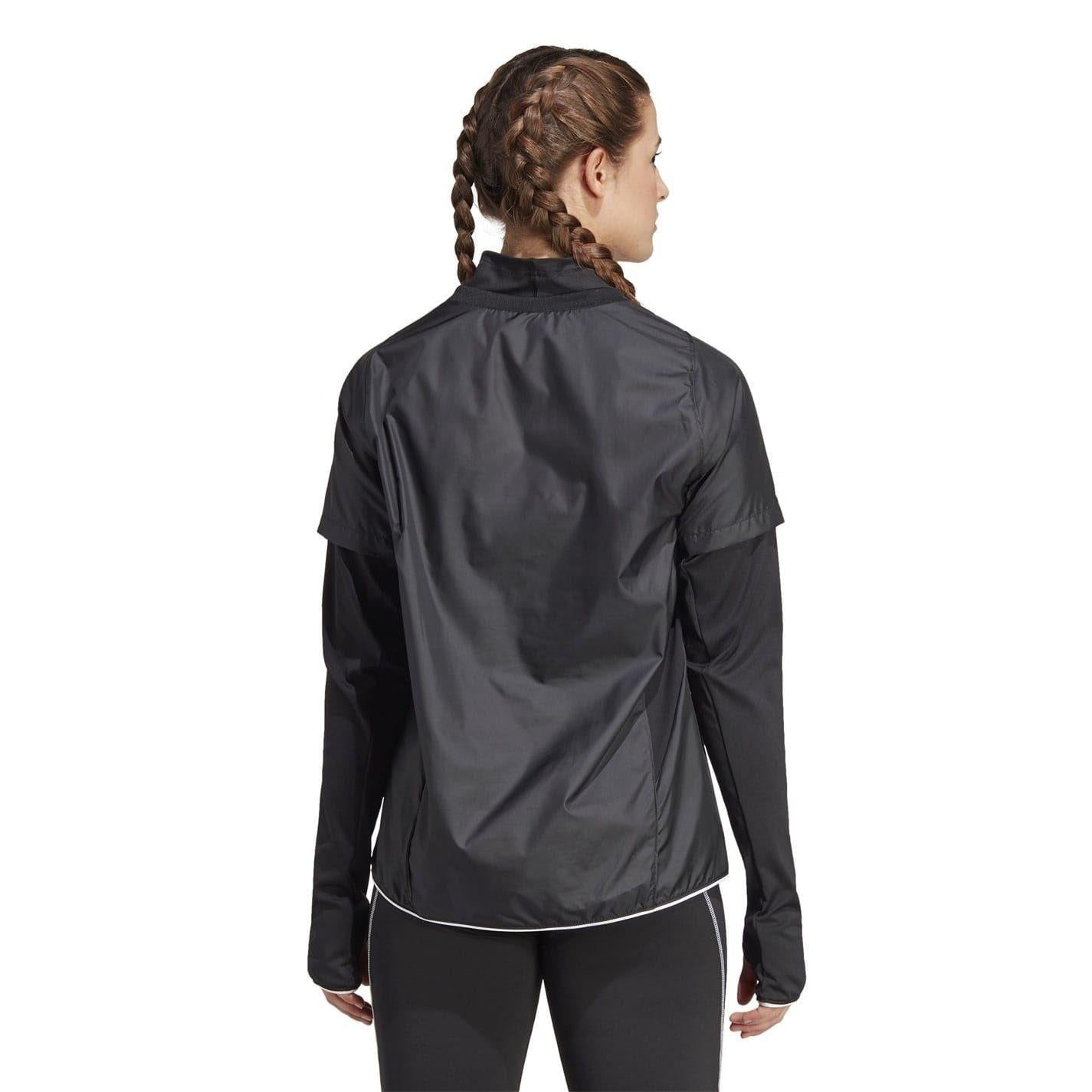 Black - Back - Adidas Womens-Ladies Tiro 23 Pro WIND RDY High-Neck Windbreaker