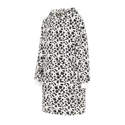Leopard - Side - Linea Womens-Ladies Leopard Print Polyester Hoodie Blanket
