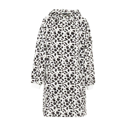 Leopard - Front - Linea Womens-Ladies Leopard Print Polyester Hoodie Blanket