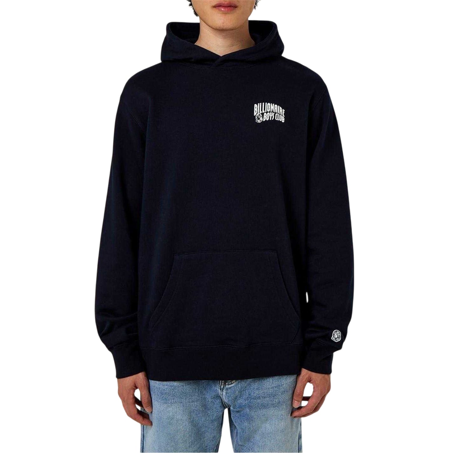 Navy-White - Side - Billionaire Boys Club Mens Small Arch Logo Hoodie