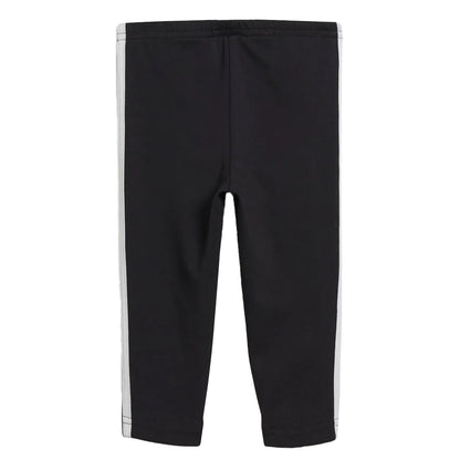 Black-White-Red - Back - Adidas Childrens-Kids Tiberio 3-Stripe Colourblock Top & Bottom Set