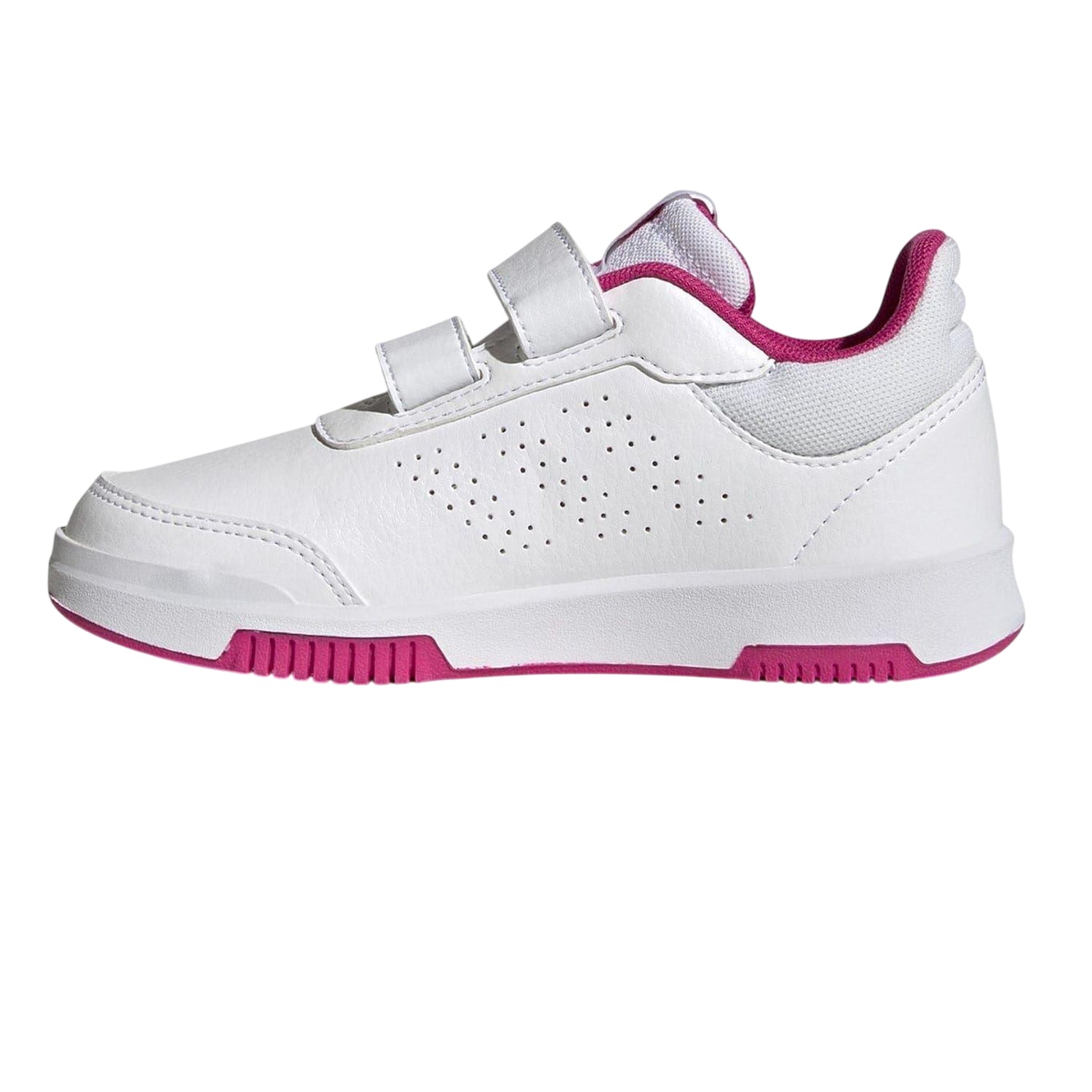 White-Pink - Side - Adidas Baby Girls Tensaur 3 Stripes Trainers