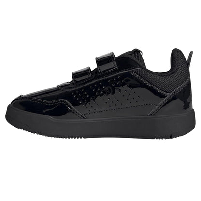 Black Patent - Side - Adidas Baby Girls Tensaur 3 Stripes Trainers