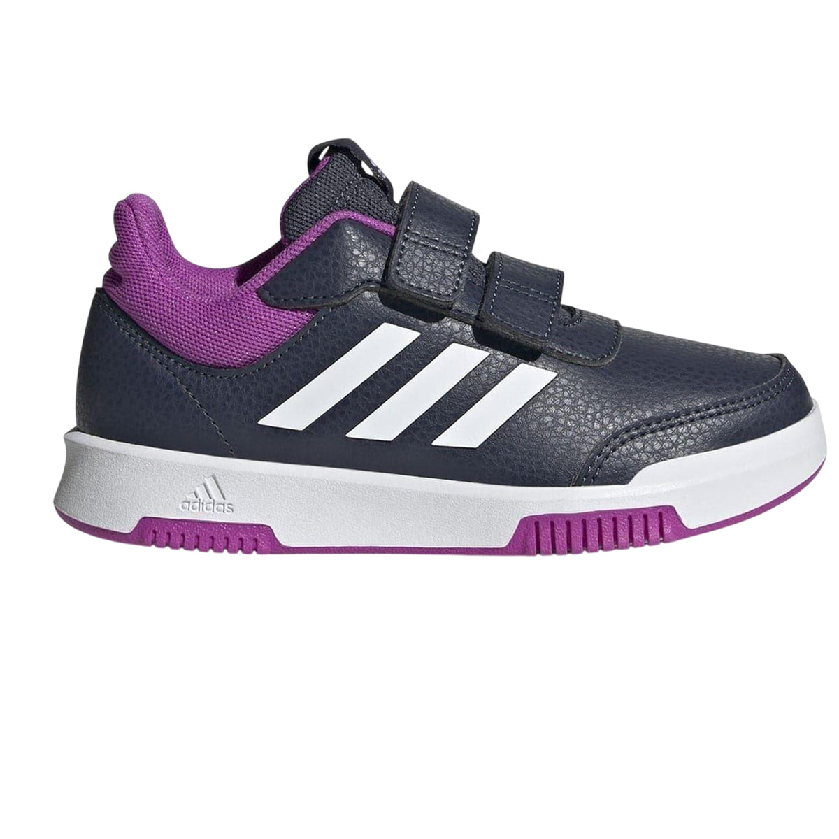 Navy-Pink - Front - Adidas Baby Girls Tensaur 3 Stripes Trainers