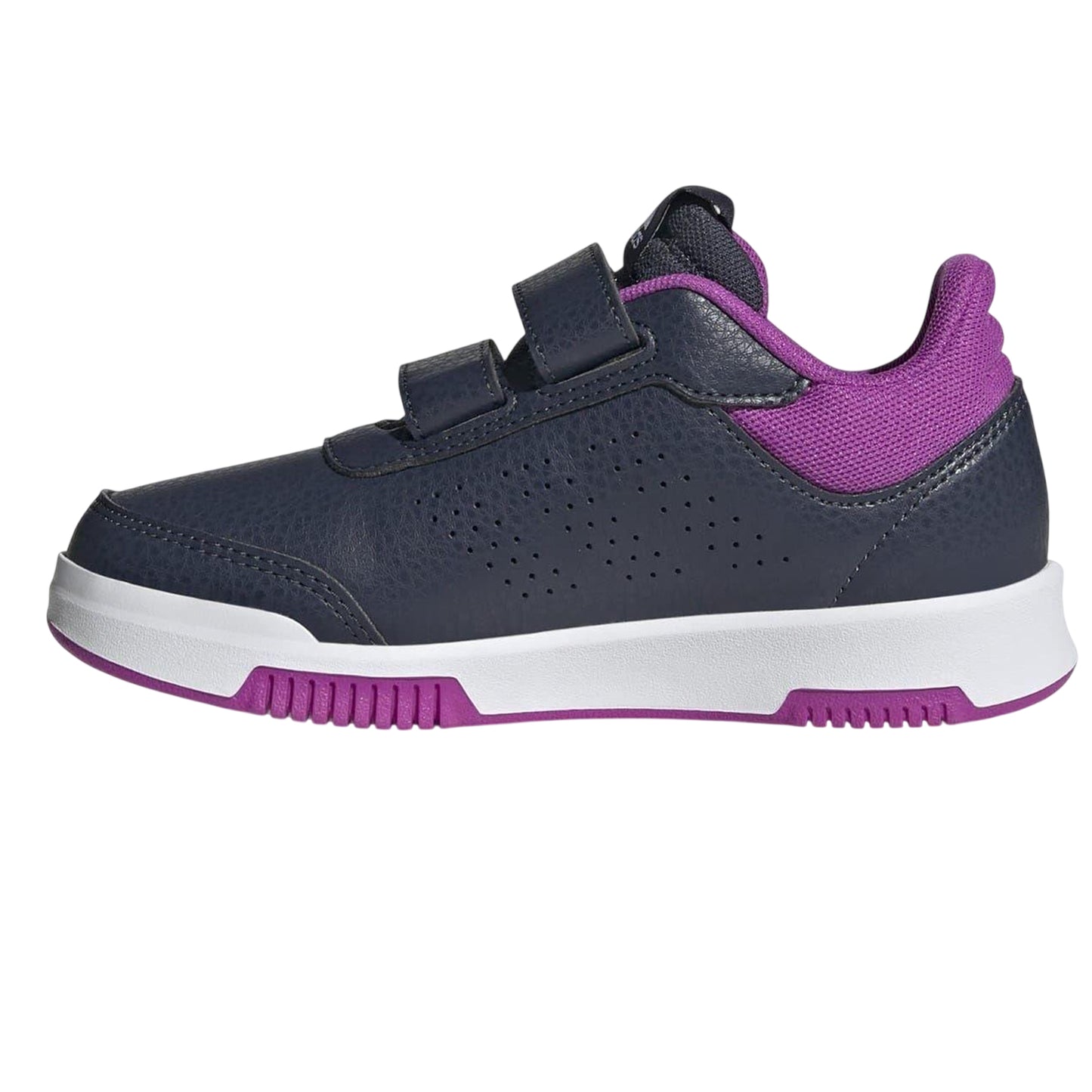 Navy-Pink - Side - Adidas Baby Girls Tensaur 3 Stripes Trainers