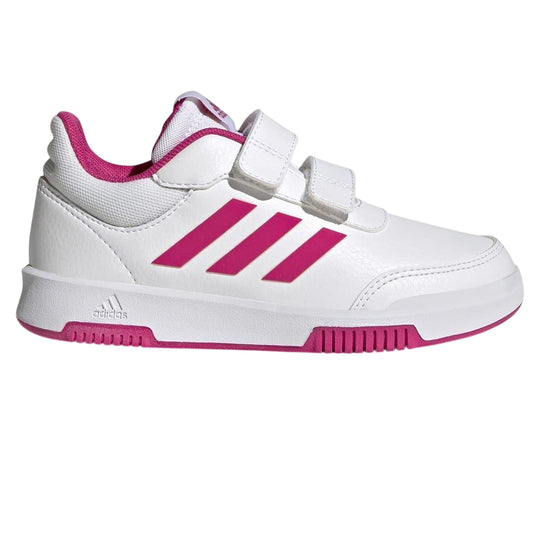 White-Pink - Front - Adidas Baby Girls Tensaur 3 Stripes Trainers