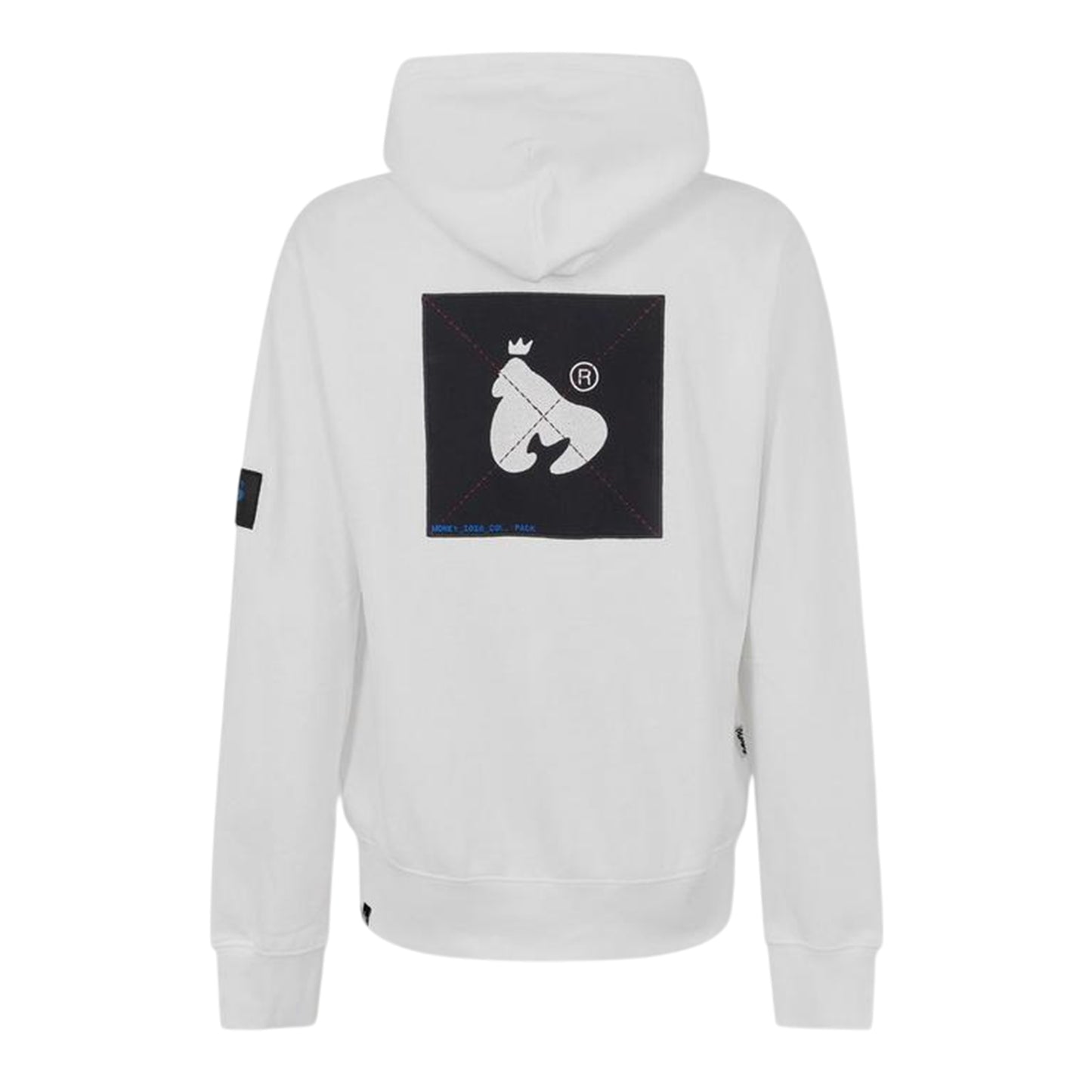 White - Back - Money Mens Back Print Full Zip Hoodie